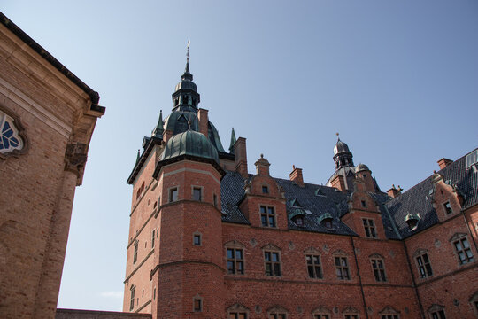 Castle of Vallo, Denmark on a sunny summer day. Royal Denmark. 