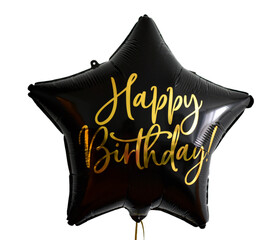 Black balloon with the inscription "Happy Birthday"