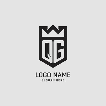 Monogram yl logo with geometric shield and crown Vector Image