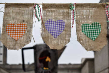 Fototapeta na wymiar flags on the clothesline