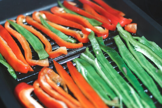 Green And Red Bell Pepper Strips