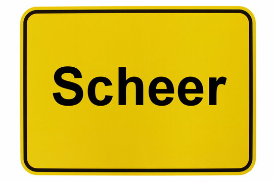 Illustration eines Ortsschildes der Stadt Scheer