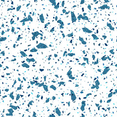 White Blue Terrazzo Stone Modern Texture Seamless Pattern Design