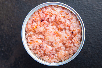 krill meat fresh minced shrimp seafood diet healthy meal food diet snack on the table copy space...