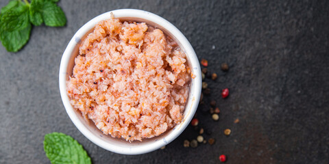 krill meat fresh minced shrimp seafood diet healthy meal food diet snack on the table copy space food background
