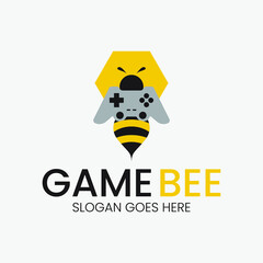 Bee logo vector. Bee game design. Insect illustration.