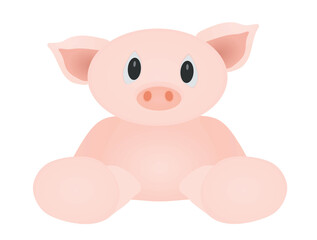 Obraz na płótnie Canvas Cute piggy icon. vector illustration