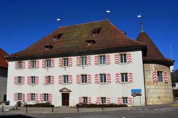 Die Burgvogtei (Châtellenie) in Saignelégier, Kanton Jura, Schweiz