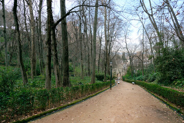 A walk through the gardens of the Alhambra.