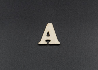 The letter A on a black background.