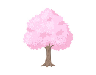 桜の木の　春のイラスト　ベクター素材