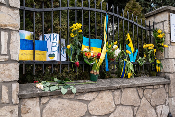 Tribute to those who died in the war in Ukraine. - obrazy, fototapety, plakaty
