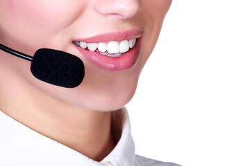 Portrait of a young female customer service operator