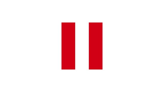 Animated play and pause button on white screen. Animation play and pause sign. Play button become pause button and video start. Start playback. Play and pause video, music player controls