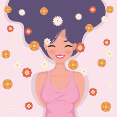 woman with flowers pattern