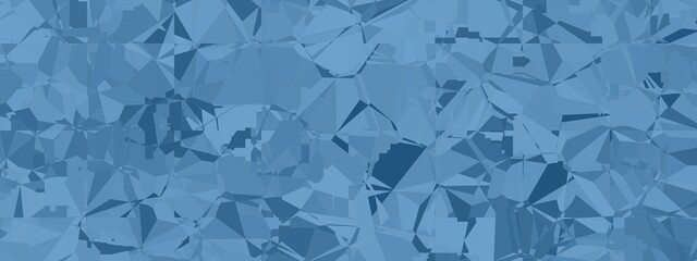 Banner abstract macro crystal geometric background texture French Blue color. Random pattern background. Texture French Blue color pattern background.