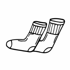 Vector hand drawn socks outline doodle icon. Socks sketch illustration for print, web, mobile and infographics isolated on white background.