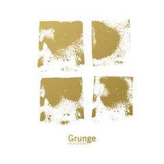 Set of Golden Paint Brush Strokes - Gold brush paint strokes, vector golden glitter texture