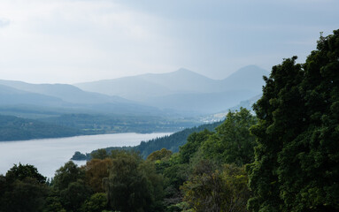 Fototapeta na wymiar Loch Tay, towards Loch Lomond and Ben More