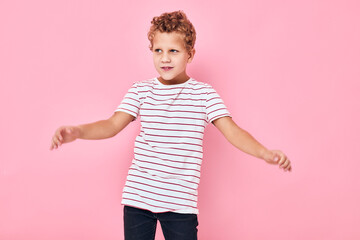 portrait of a boy posing hand gesture active lifestyle
