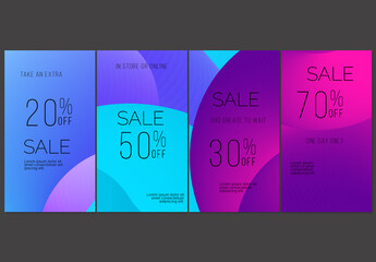 Social Media Post Layout with Bright Fluid Gradient Shapes