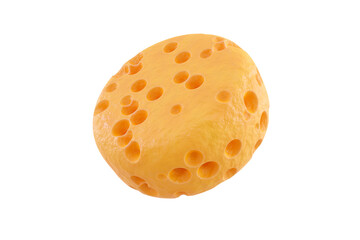 Realistic delicious head of cheese . Food object. 3d Illustration isolated on white background. 