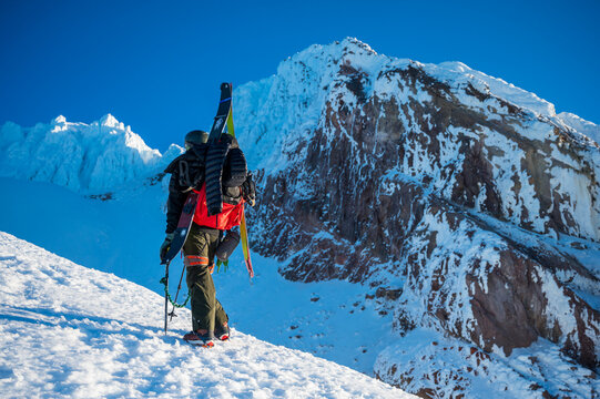Mountaineer climbing Mount Hood