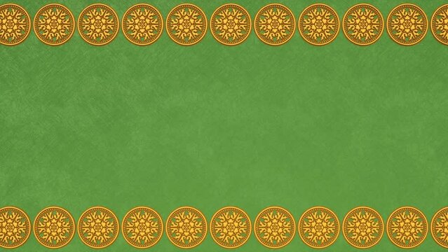 Decorative vintage antique floral baroque ornament, renaissance retro victorian elegant frame, royal damask background with border, holiday fabric green template, beautiful greeting card