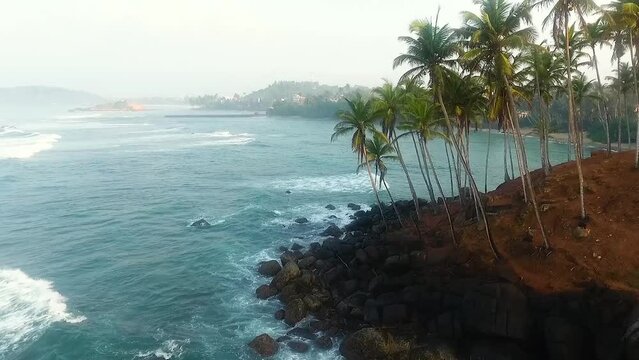Beautiful view of the Indian Ocean off the coast of India and Sri Lanka. Footage for your video
