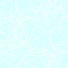 Chaos tangle pattern. Wavy background. Hand drawn waves. Seamless tangled wallpaper. Stripe texture with many lines. Print for banners, flyers or posters. Line art