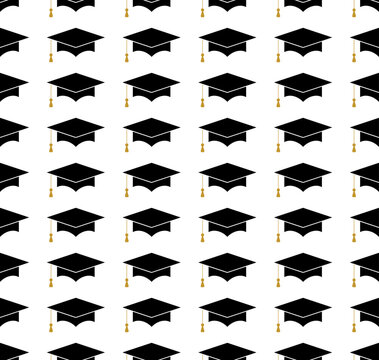 Graduation cap pattern. Graduation seamless pattern. Mortar cap pattern. Simple illustration of graduation cap vector pattern for web. Best used for graduation.