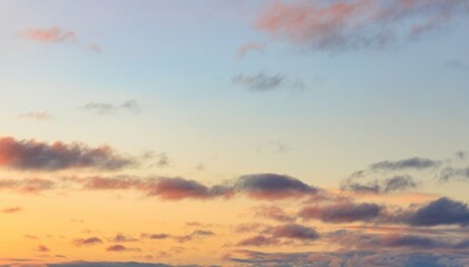 Twilight Sunset Sky Replacement Image with Orange Yellow Purple Pink and Blue Tones