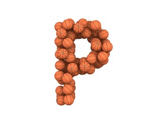 Obraz premium Basketball Themed Font Letter P