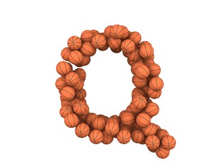 Basketball Themed Font  Letter Q