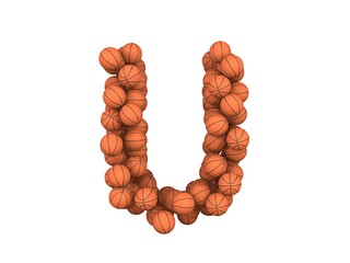 Basketball Themed Font  Letter U