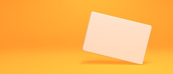 Blank card design with shadow - 3D rendering