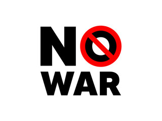 No war icon. Stop armed conflict. No military aggression, destruction and violence. Red prohibition sign. Stop world war. Not allowed hostilities, military crisis and army attack. Vector