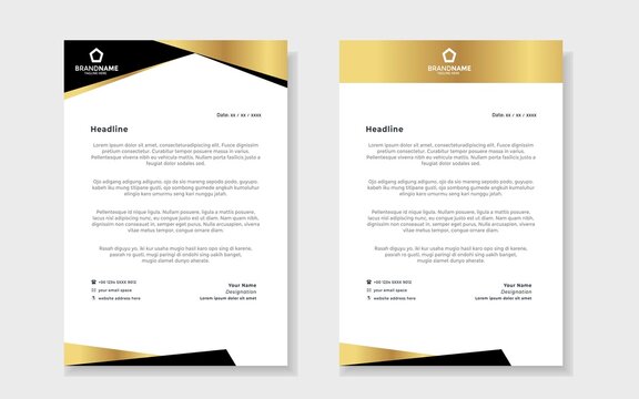 Luxury Gold Letterhead Elegant Set For Business And Corporation