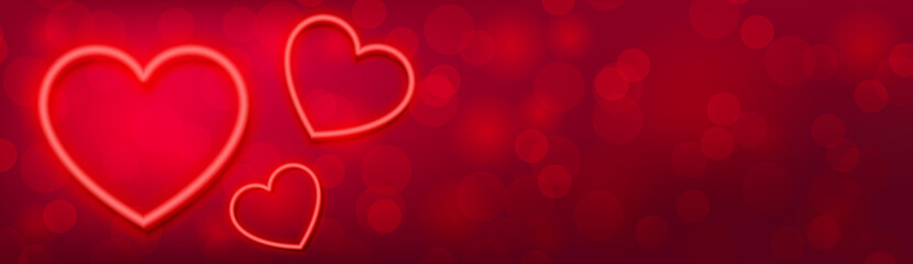 Happy mothers day and valentines day bokeh banner background with hearts vector illustration