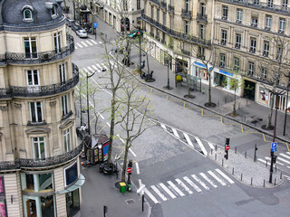 Street in Paris seen from above