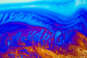 Psychedelic multicolored background abstract. Rainbow colors. patterns background. Photo macro shot of soap bubbles