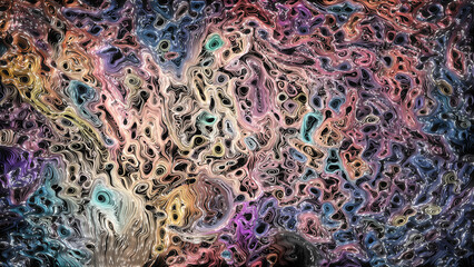 Beautiful abstract lines on a black background. Modern technological background. Futuristic design. 3d rendering image.