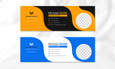 Modern creative email signature design or email footer design vector template.