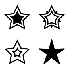 Stars Flat Icon Set Isolated On White Background