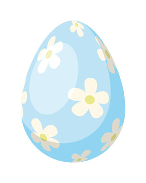 floral easter egg painted
