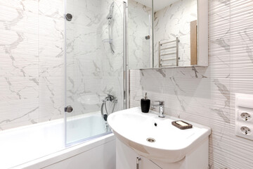 Stylish modern luxurious marble bathroom