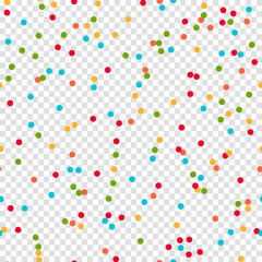 Fototapeta na wymiar Sprinkles seamless pattern. Colorful sprinkles on solid background repeating pattern design. Vector illustration
