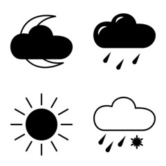 Weather Flat Icon Set Isolated On White Background