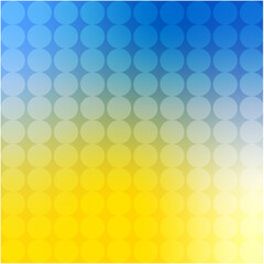 Blue and yellow soft geometric polka dot gradient background. Abstract Flag of Ukraine.