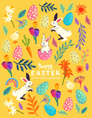 Yellow  Easter Celebration Vector Collection